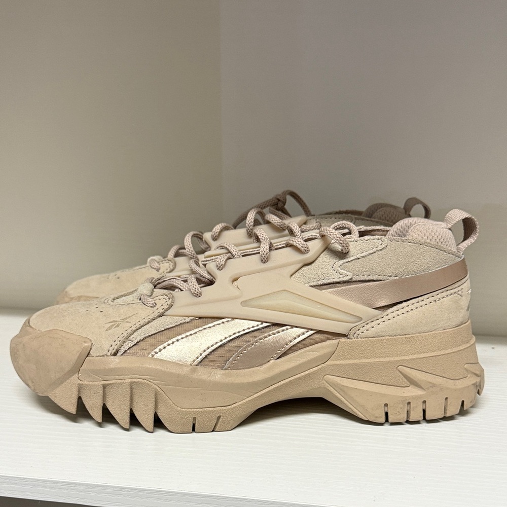 Reebok Women's Beige and Cream Sneakers CARDI B